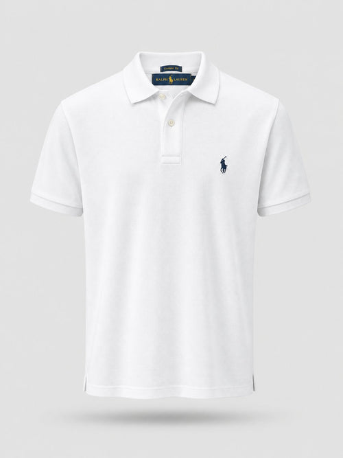 Polera Polo Piqué Blanca - Polo