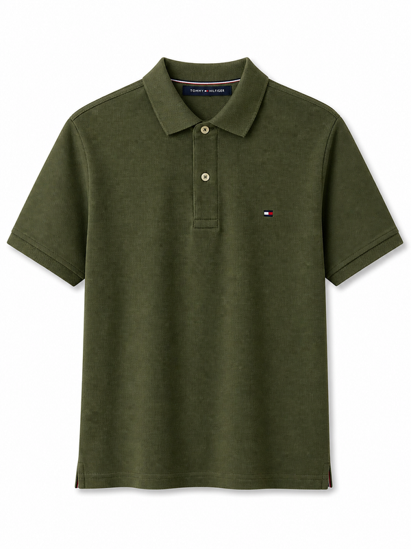 Polera Tommy Piqué Verde Militar - Tommy Hilfiger