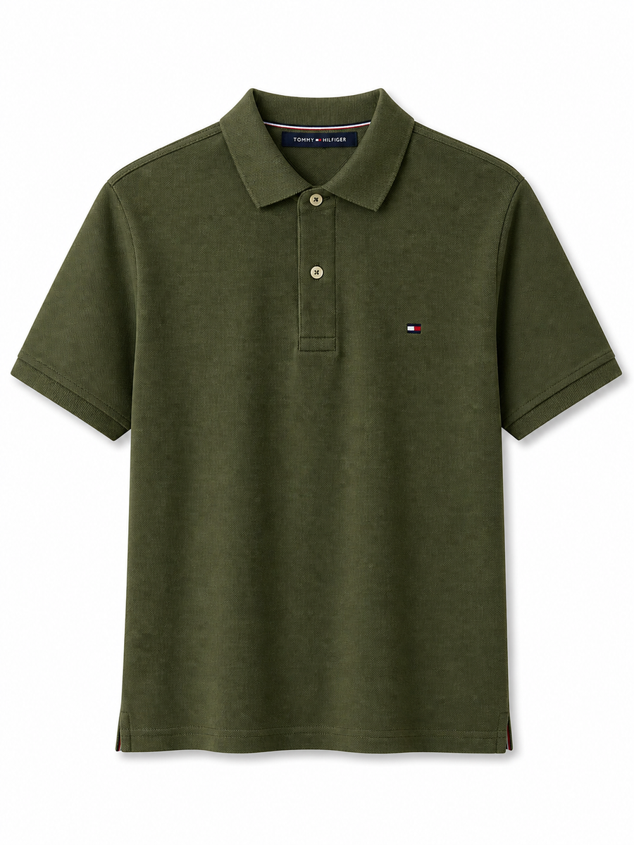 Polera Tommy Piqué Verde Militar - Tommy Hilfiger