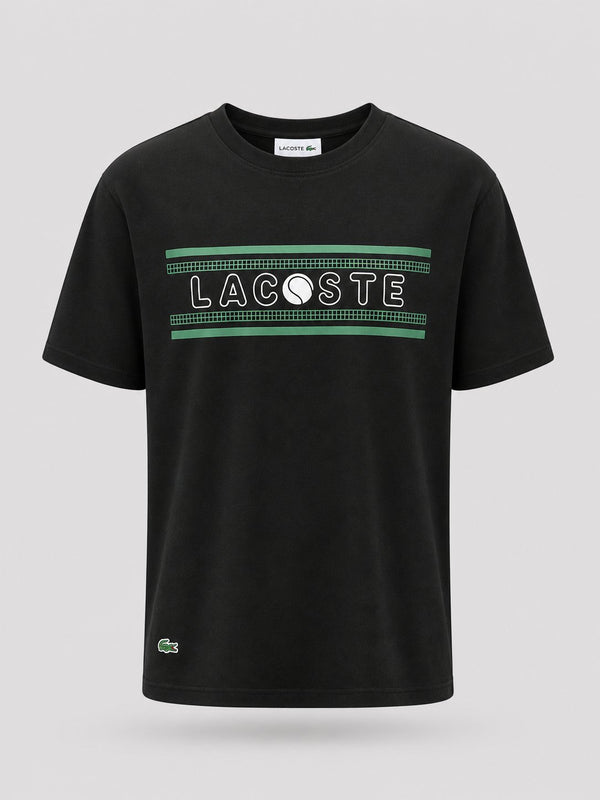 Polera Lacoste Negra Logo Colores 1 - Lacoste