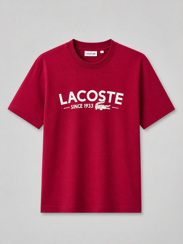 Polera Lacoste Burdeo Logo Blanco - Lacoste