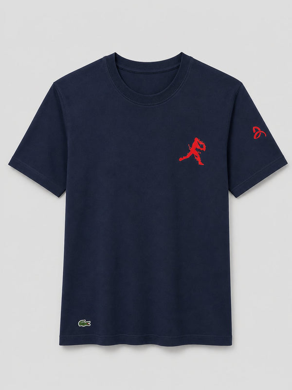 Polera Lacoste Azul Logos Rojos - Lacoste