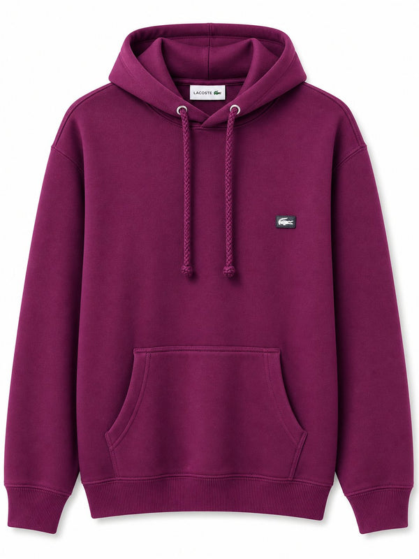 Poleron Burdeo Capucha Logo Color - Lacoste