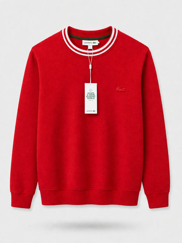 Poleron Lacoste Rojo Cuello Tejido - Lacoste