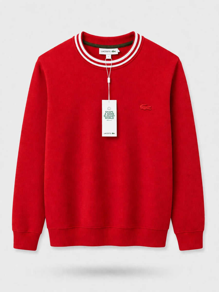 Poleron Lacoste Rojo Cuello Tejido - Lacoste