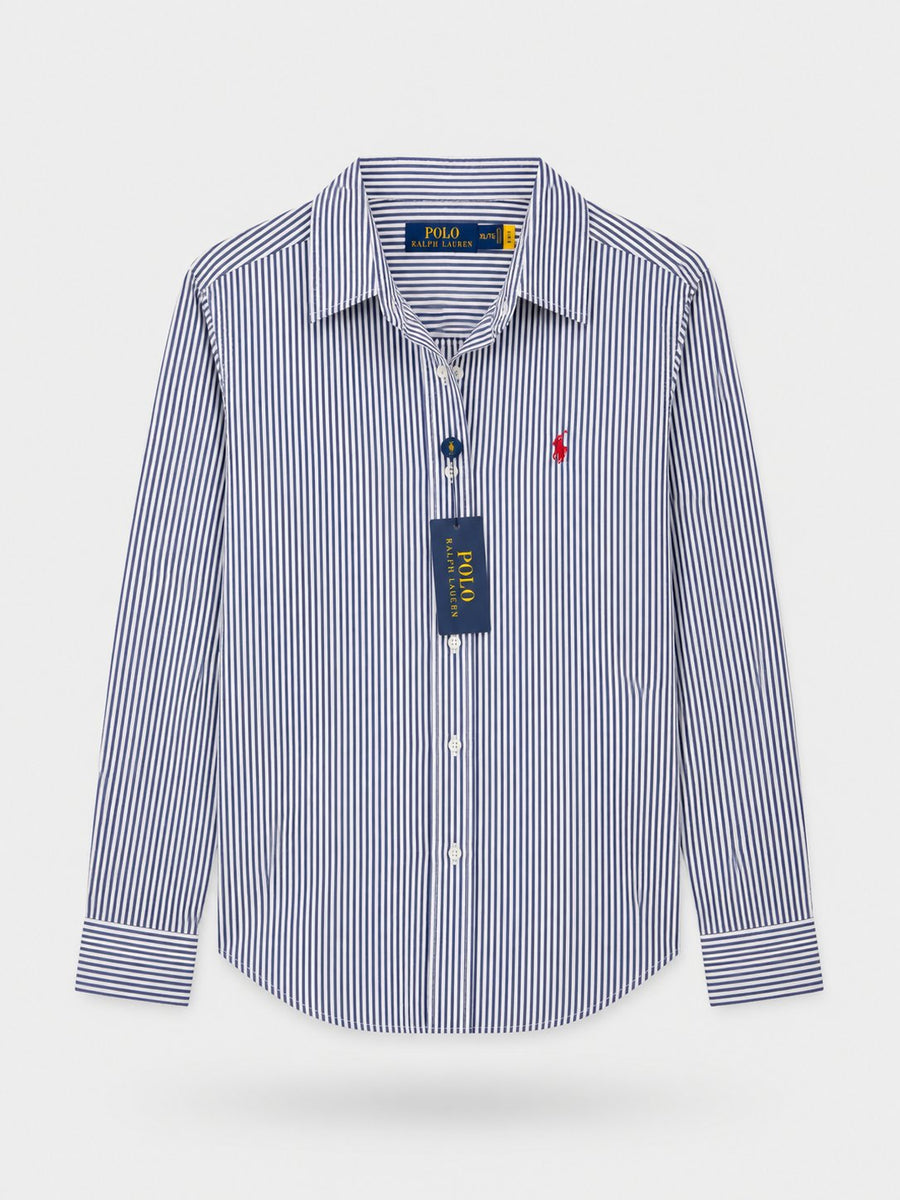 Camisa Polo con Rallas Azules Mujer - Polo