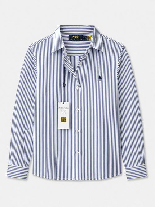 Camisa Polo Rayas Azules Mujer - Polo