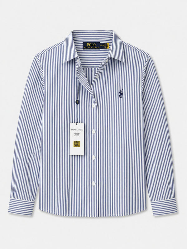 Camisa Polo Rallas Azules Mujer - Polo