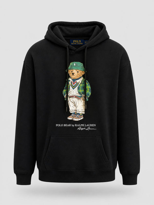 Poleron Negro Bear Capucha - Polo