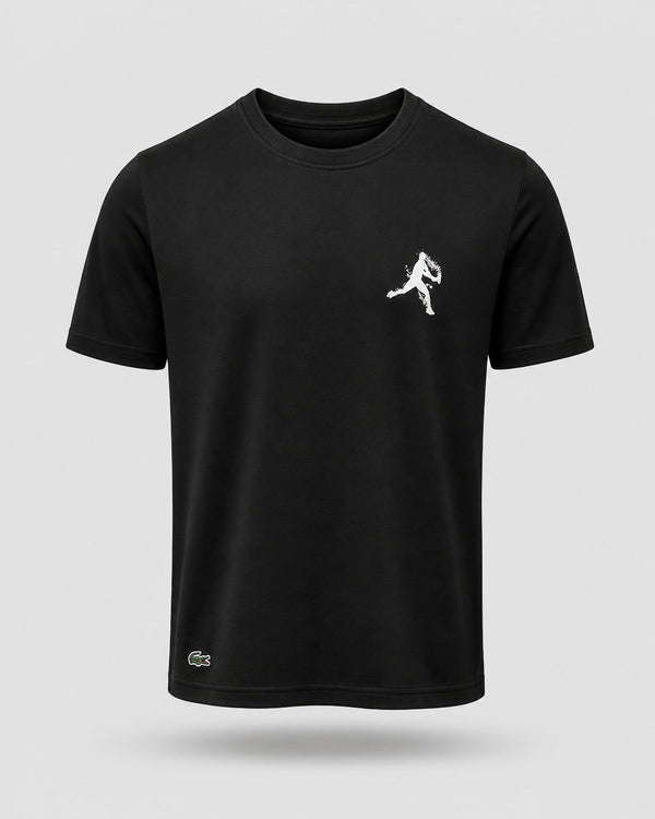 Polera Negra Djokovic Logo Blanco - Lacoste