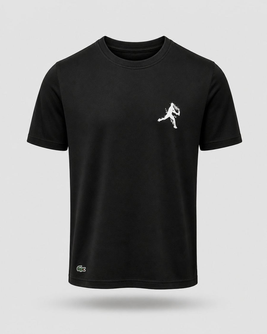 Polera Negra Djokovic Logo Blanco - Lacoste