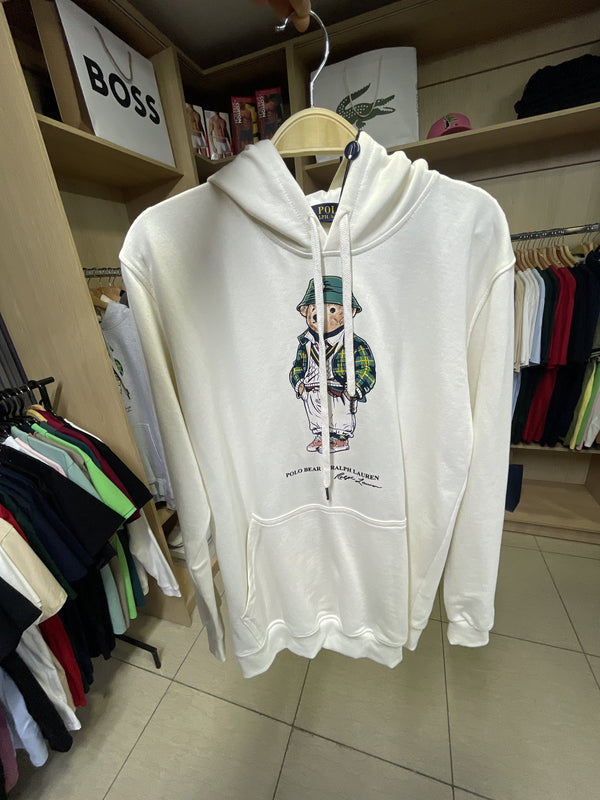 Poleron Bear Blanco Capucha - Polo
