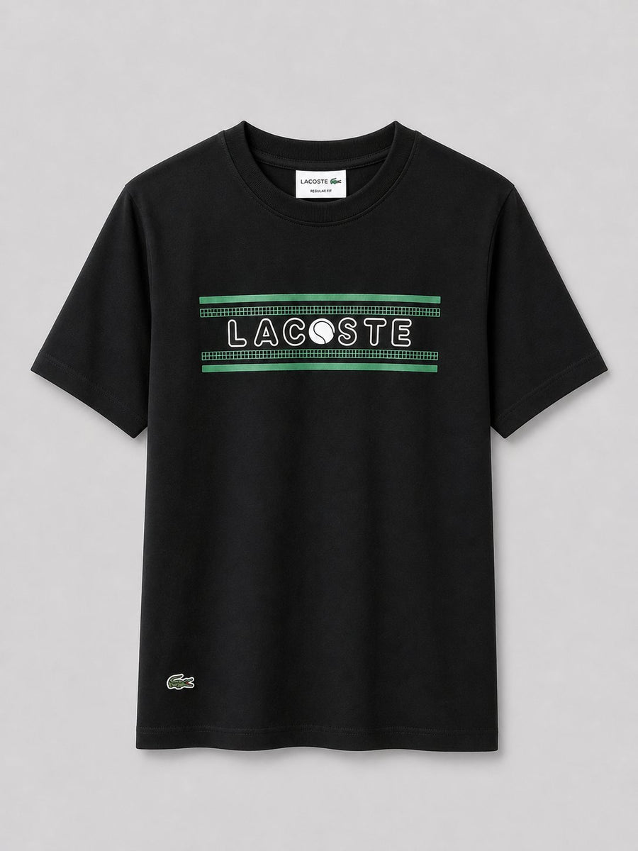 Polera Negra Djokovic Logo Verde - Lacoste