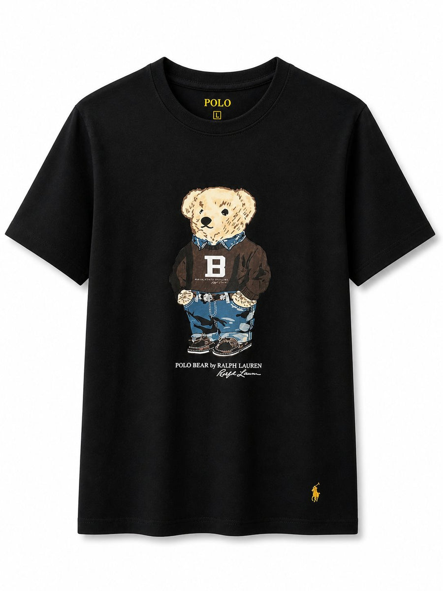 Polera Bear Negra 4 - Polo