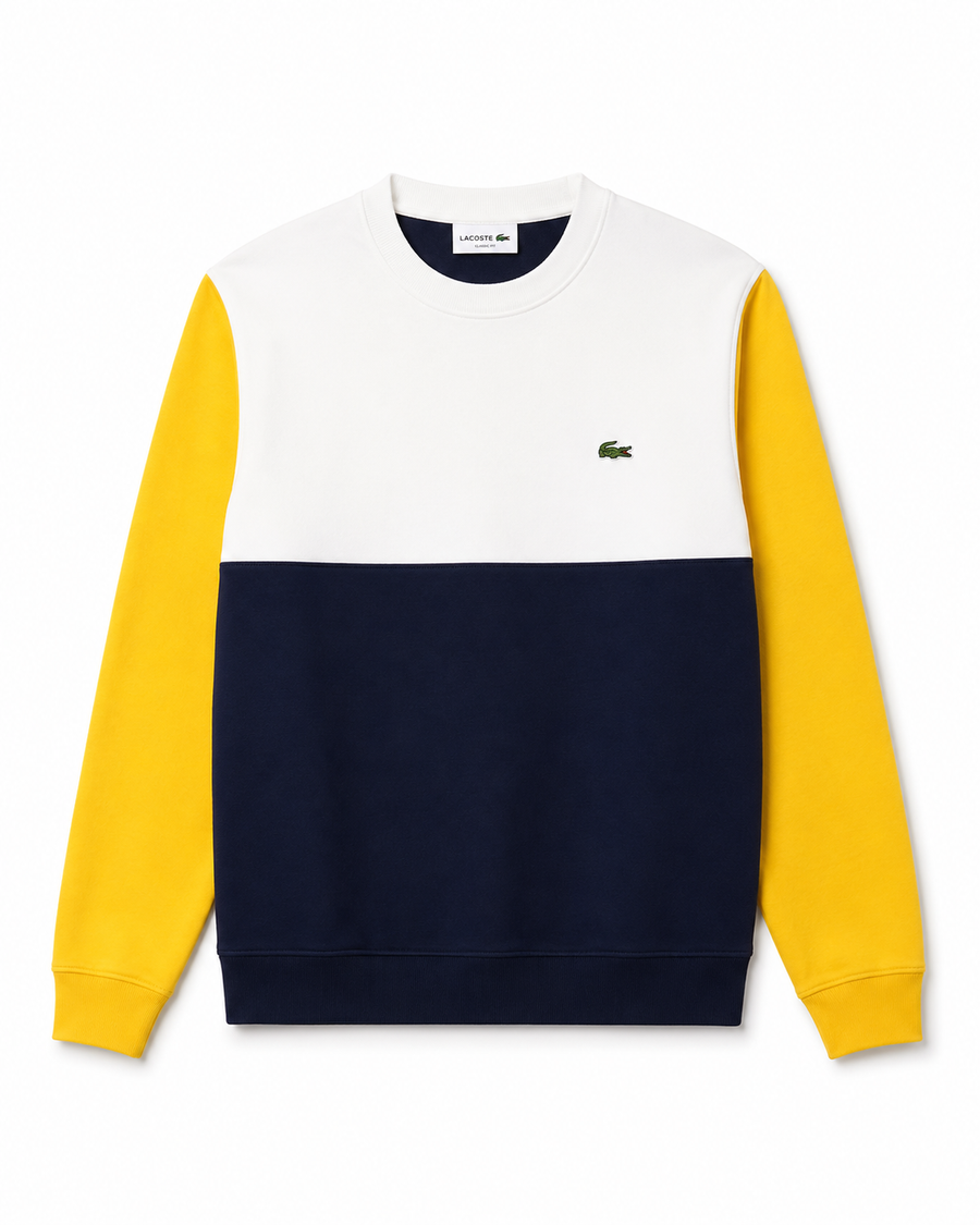 Poleron Tricolor Amarillo - Lacoste