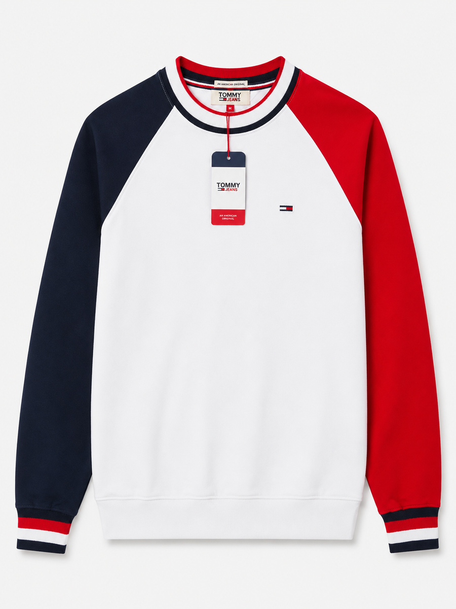 Poleron Tricolor Blanco - Tommy Jeans