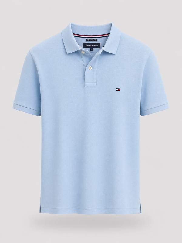 Polera Tommy Piqué Celeste - Tommy Hilfiger