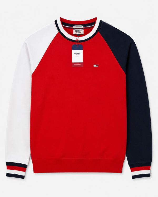 Poleron Tricolor Rojo - Tommy Jeans