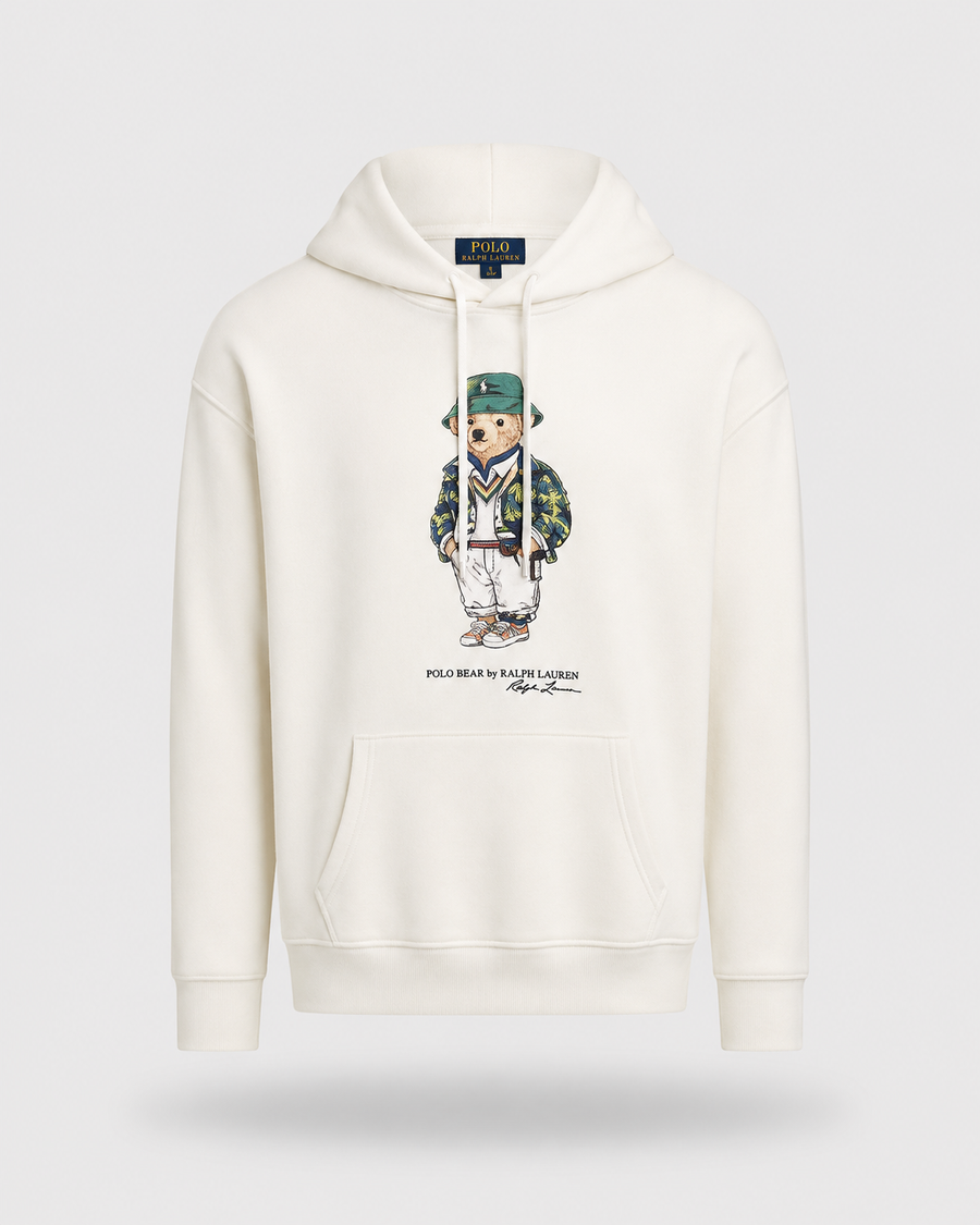 Poleron Bear Blanco Capucha - Polo