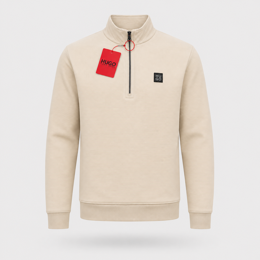 Poleron Hugo Zip 1/4 Beige - Hugo Boss
