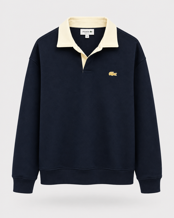 Poleron Lacoste Cuello Abierto Azul Marino - Lacoste