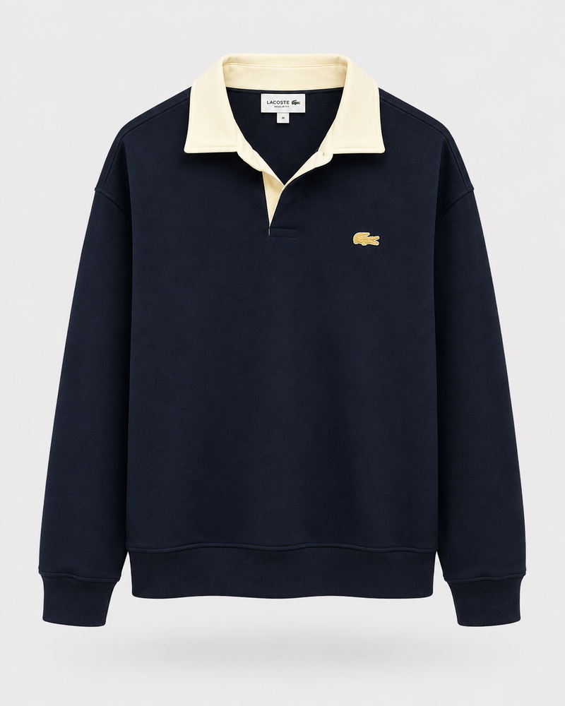 Polerón Lacoste Cuello Abierto Azul Marino - Lacoste