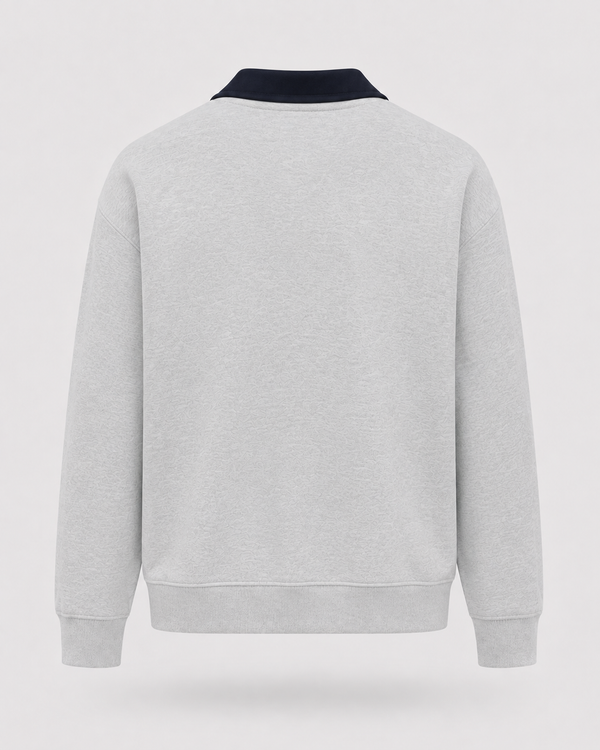 Poleron Lacoste Cuello Abierto Gris - Lacoste