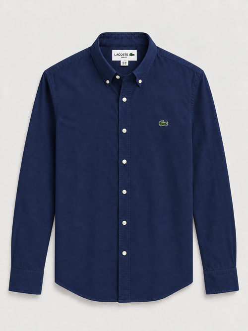 Camisa Lacoste Manga Larga Azul Marino