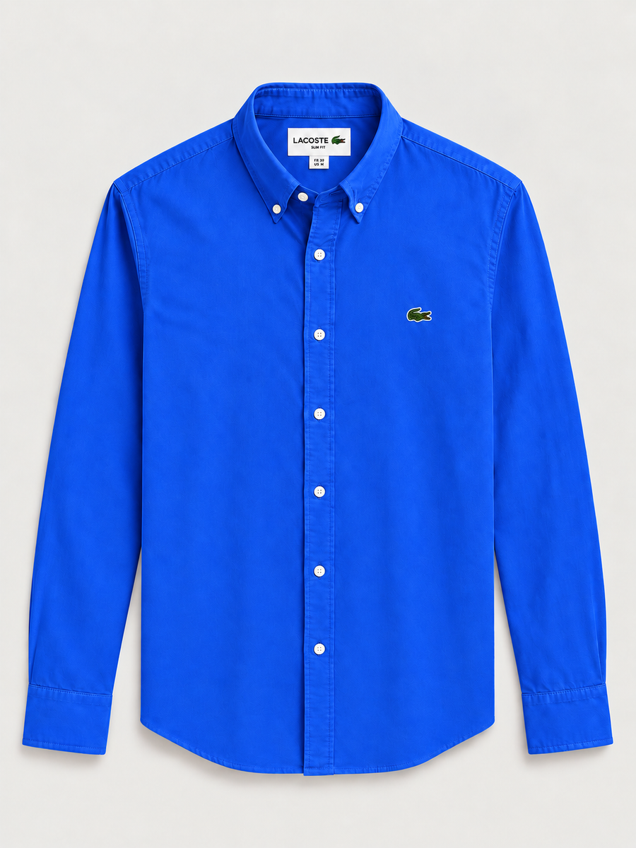 Camisa Lacoste Azul Rey vista frontal