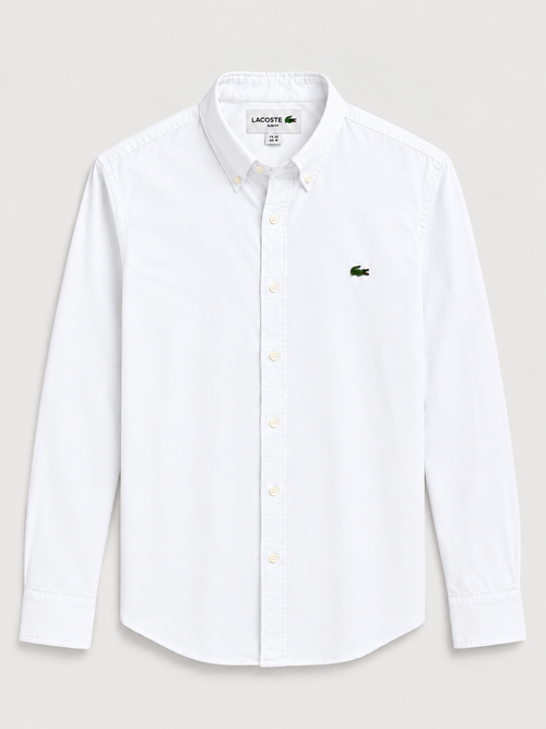 Camisa Lacoste Manga Larga Blanca