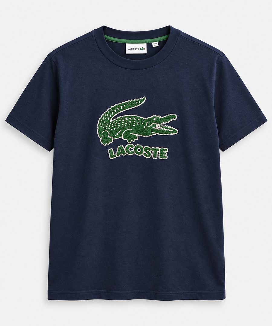 Polera Lacoste cocodrilo grande Azul Marino, vista frontal