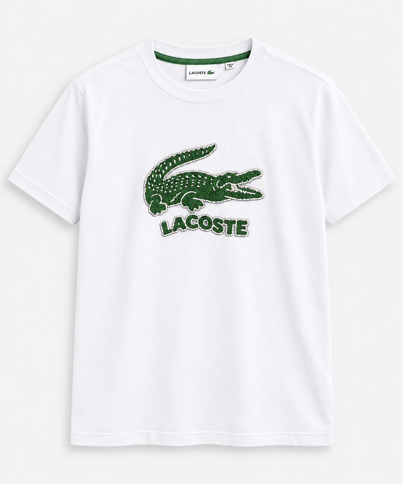 Polera Lacoste Cocodrilo Grande Blanca