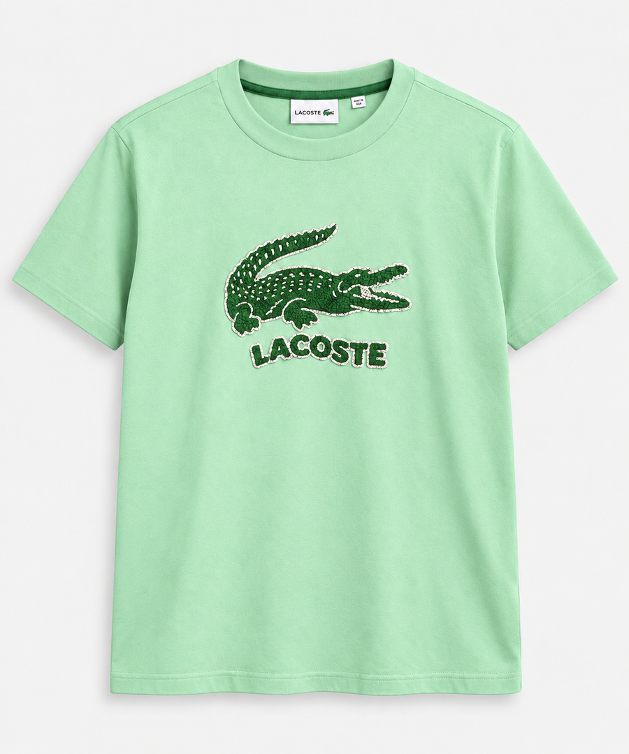 Polera Lacoste cocodrilo grande Menta, vista frontal