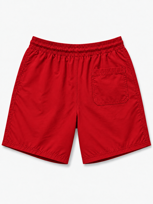 Traje de baño Lacoste Rojo, vista trasera con bolsillo